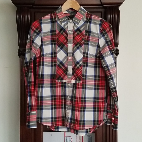 J. Crew Stewart Plaid Blouse - Picture 2 of 8